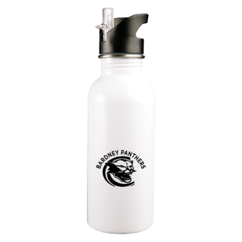 White 600ml Bottle With Straw