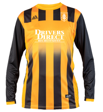 Away Shirt (with Drivers Direct Sponsor) Amber/Black
