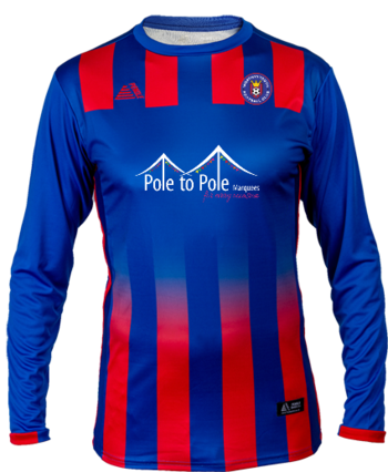 U13s Blue Shirt (Embroidered Badge) Royal/Red