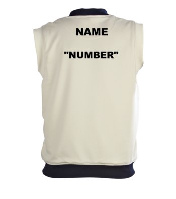 Club Sleeveless Cricket Sweater (With Plain Numbers)