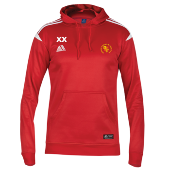 Red Fitted Hoodie (With Initials & Embroidered Badge)
