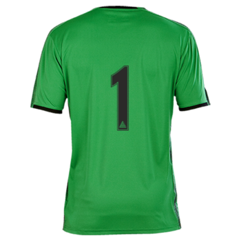 Short Sleeved Goalkeeper Shirt (Printed Badge) Green/Black
