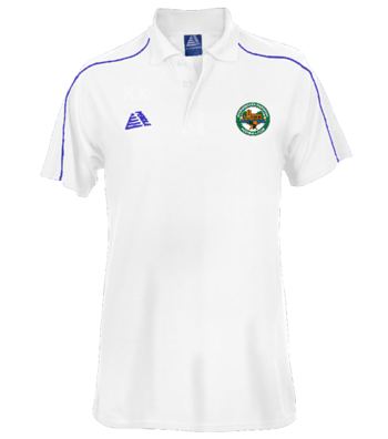 Club Polo Shirt - White/Navy (Printed Badge)