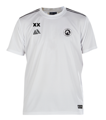 Tempo Football Shirt - White/Black (Embroidered Badge and Initials)