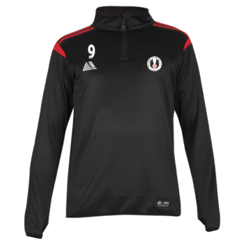 Club Quarter Zip Top - Black/Red (With Numbers)