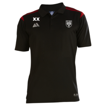 Club Atlanta Polo Shirt - Black/Red (Embroidered Badge)
