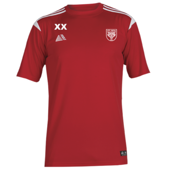 Club T-shirt - Red/White (Embroidered Badge)
