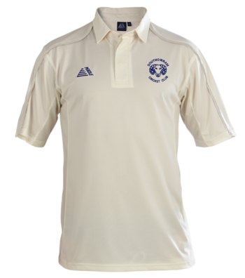 Club Short Sleeve Cricket Shirt (Embroidered Badge)