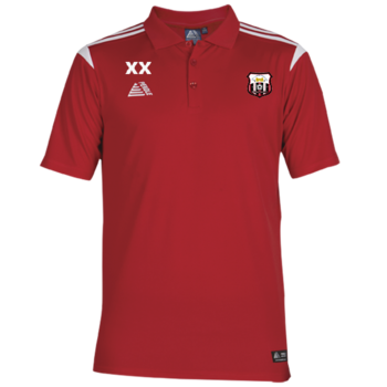 Club Polo T-Shirt - Red/Black (Printed Badge & Initials)