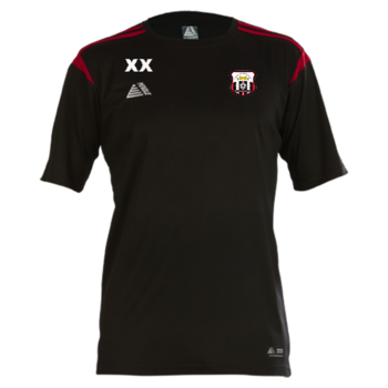 Club T-Shirt - Black/Red (Printed Badge & Initials)