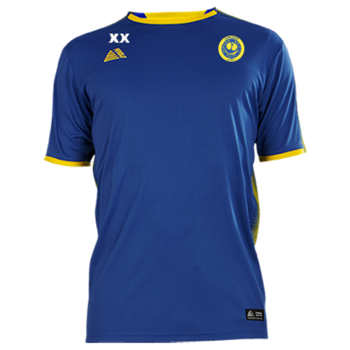 SSG JUNIORS MATCH DAY TOP (printed badge and initials) Royal/Yellow