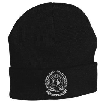 Embroidered Woolly Hat - Black